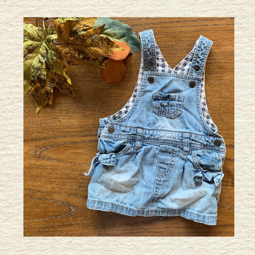 Grain De Ble Distressed Denim Jumper Dress